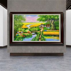 Tranh sơn dầu làng Quê Việt Nam THH06
