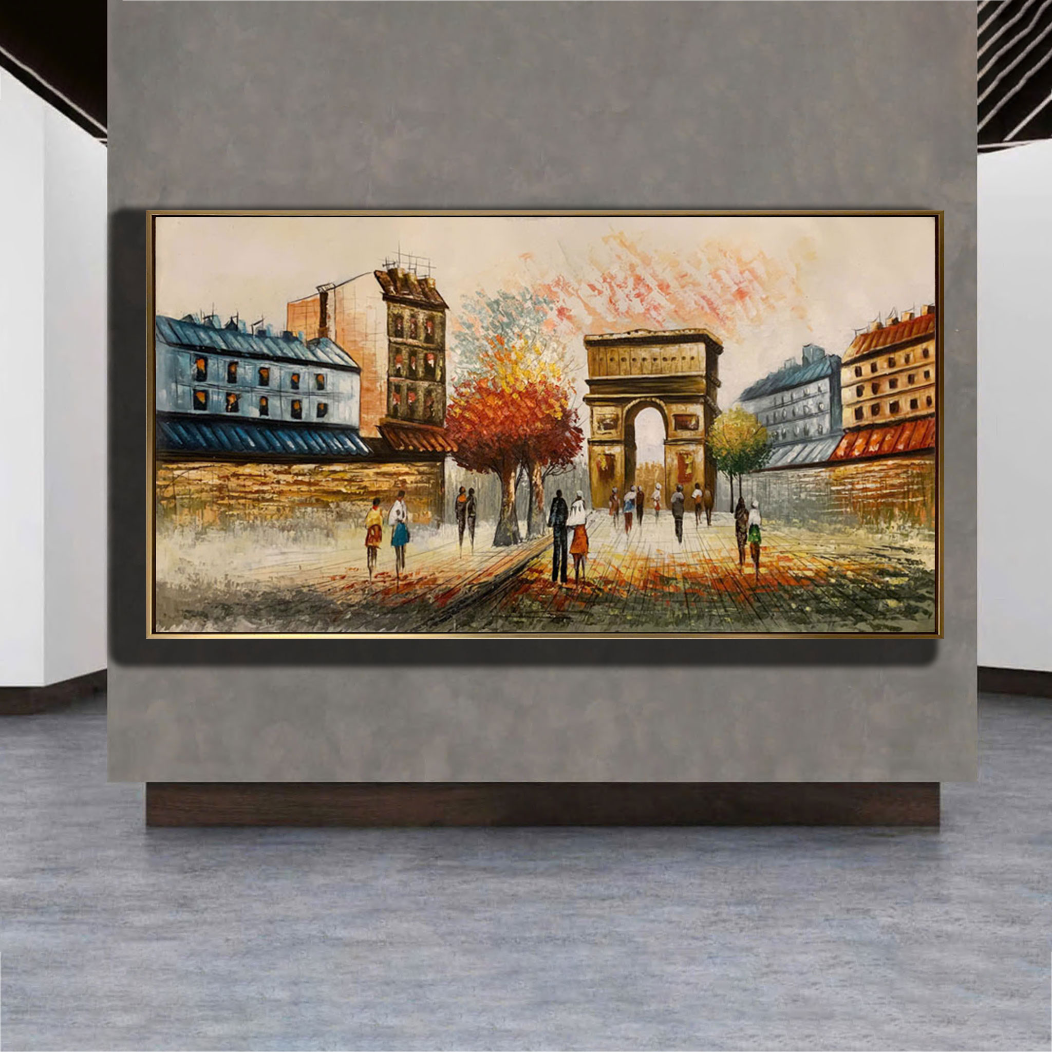 Tranh sơn dầu Phố Cổ Paris THH01