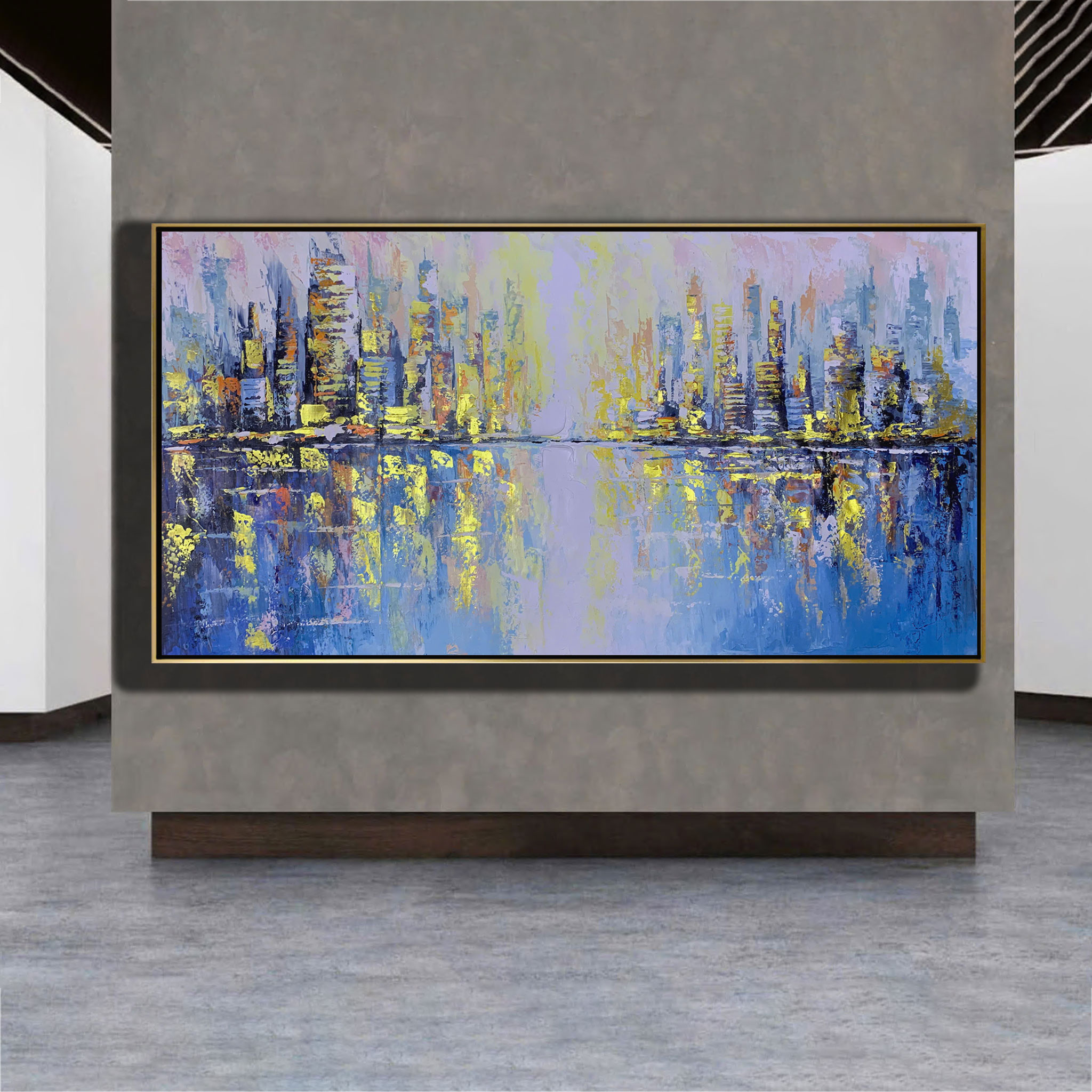 Tranh sơn dầu Thành Phố Dát Vàng THH02