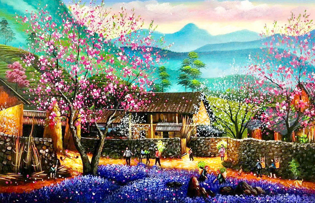 Tranh sơn dầu Tây Bắc