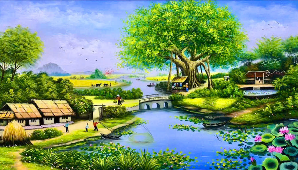 Tranh sơn dầu Đồng Quê