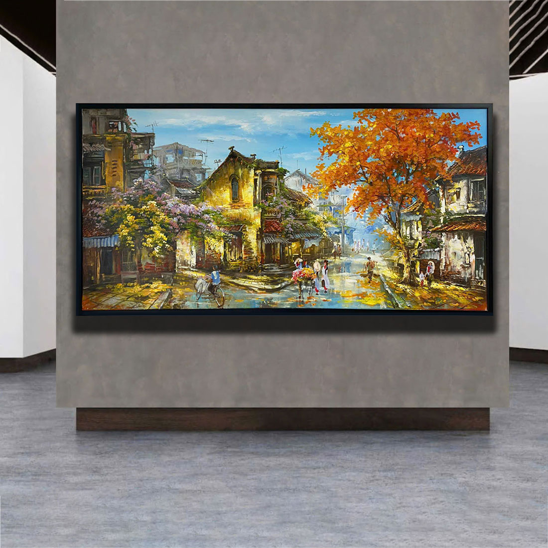 Tranh sơn dầu Phố Cổ Mùa Thu THH44