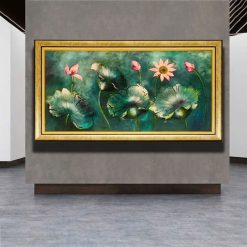 Tranh sơn dầu Sắc Sen Thức Dậy THH39