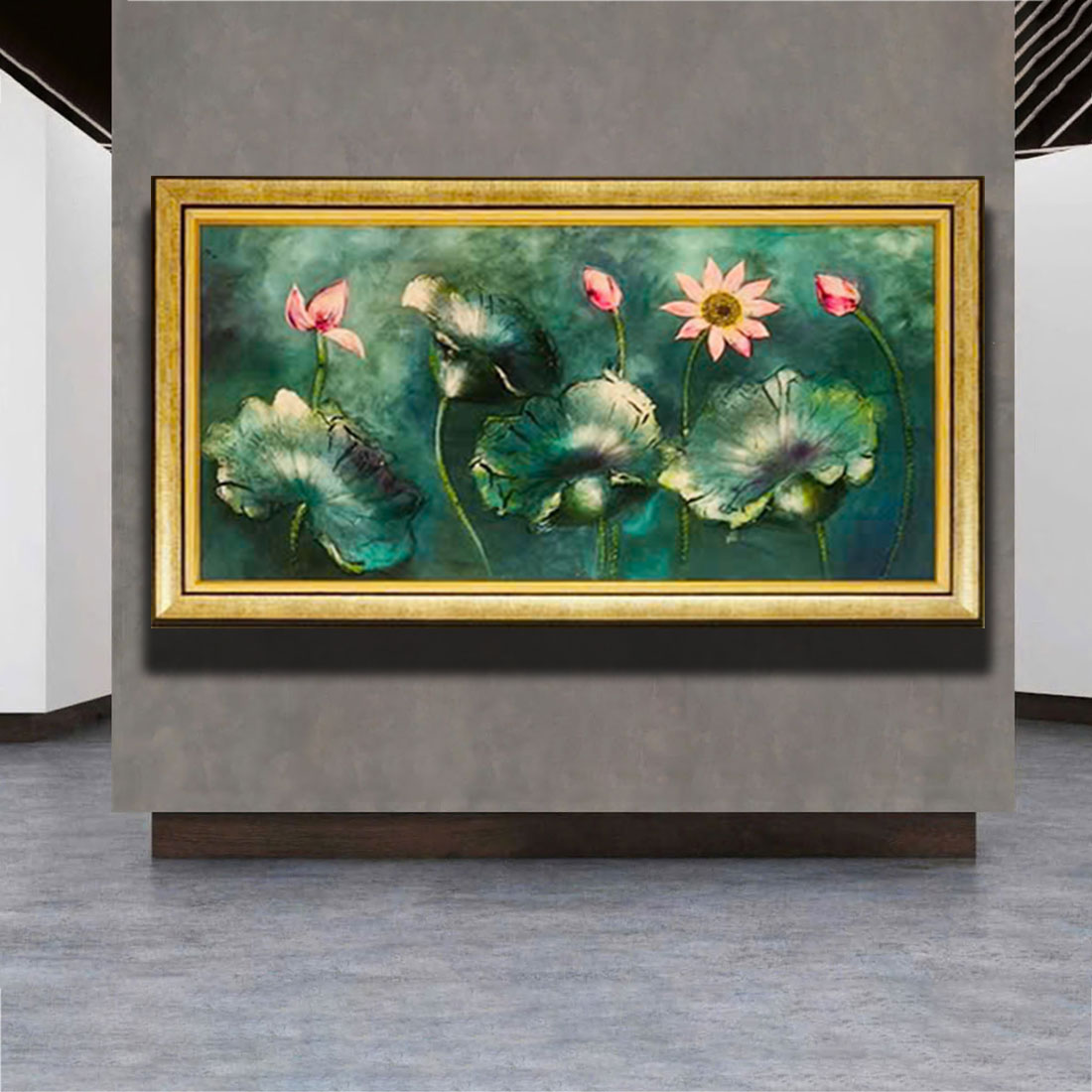 Tranh sơn dầu Sắc Sen Thức Dậy THH39