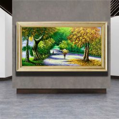 Tranh sơn dầu Sắc Thu Đường Làng THH41