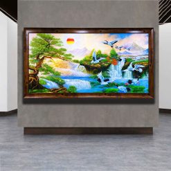 Tranh sơn dầu Sơn Thủy Hạc Vũ THH46