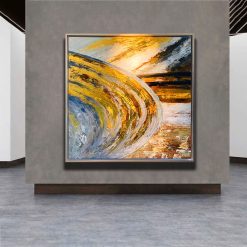 Tranh sơn dầu Sóng Vàng Trừu Tượng THH47