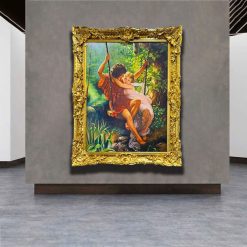 Tranh sơn dầu Tình Yêu Bên Xích Đu THH62