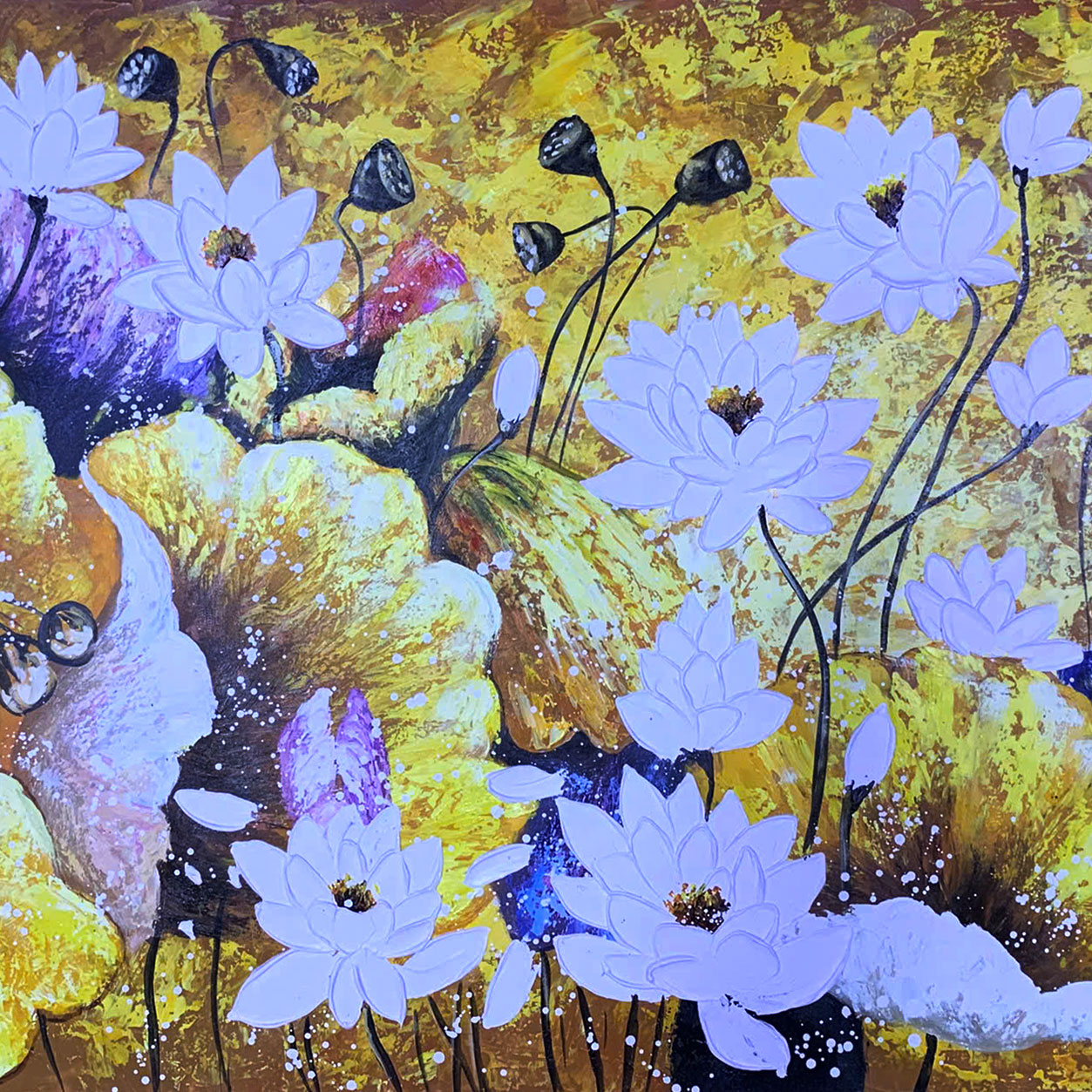 Tranh sơn dầu Hoa Sen